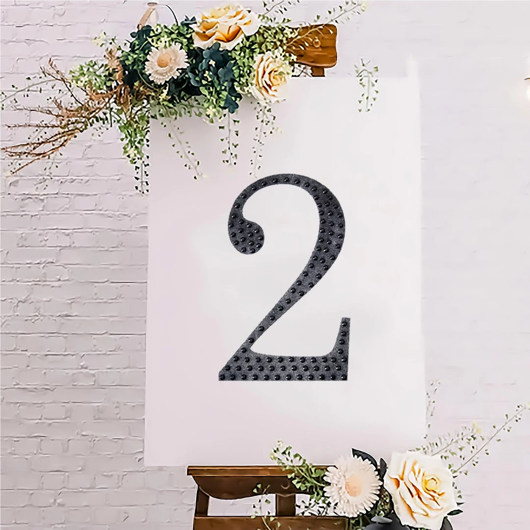 HIER_5150 Chargers & Centerpieces 8" Black Decorative Rhinestone Number Stickers DIY Crafts - 2 10 HIER_5150 Chargers & Centerpieces 8" Black Decorative Rhinestone Number Stickers DIY Crafts - 2