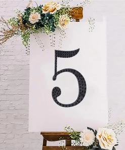 HIER_5150 8" Black Decorative Rhinestone Number Stickers DIY Crafts - 5 20 HIER_5150 8