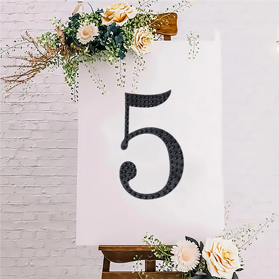 HIER_5150 8" Black Decorative Rhinestone Number Stickers DIY Crafts - 5 10 HIER_5150 8" Black Decorative Rhinestone Number Stickers DIY Crafts - 5