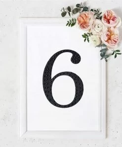 HIER_5150 8" Black Decorative Rhinestone Number Stickers DIY Crafts - 6