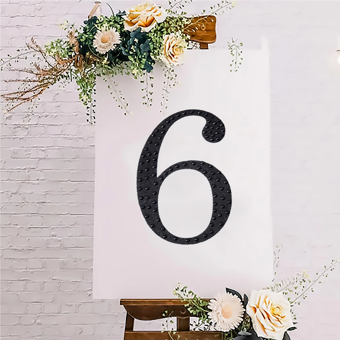 HIER_5150 8" Black Decorative Rhinestone Number Stickers DIY Crafts - 6 10 HIER_5150 8" Black Decorative Rhinestone Number Stickers DIY Crafts - 6