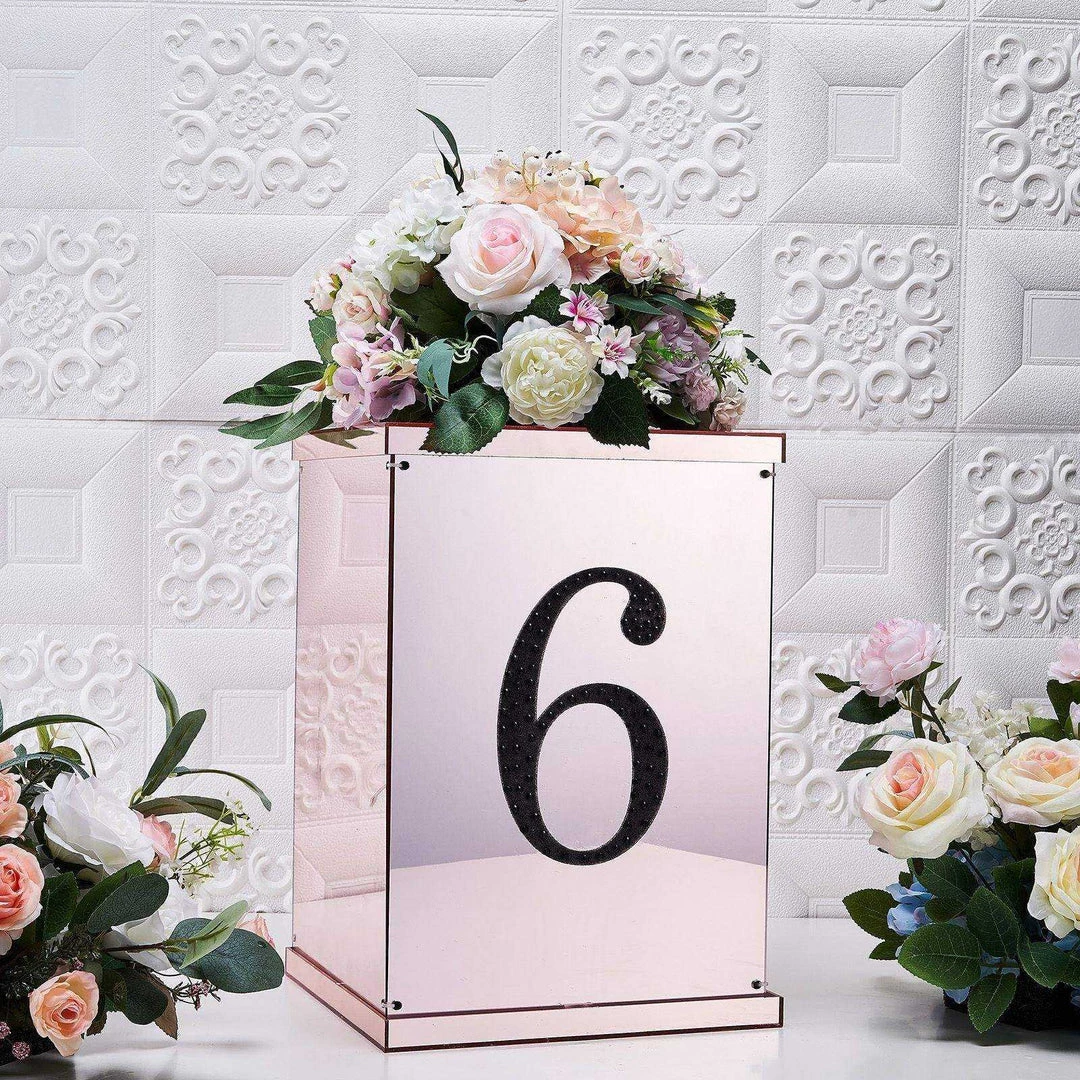 HIER_5150 8" Black Decorative Rhinestone Number Stickers DIY Crafts - 6 6 HIER_5150 8" Black Decorative Rhinestone Number Stickers DIY Crafts - 6