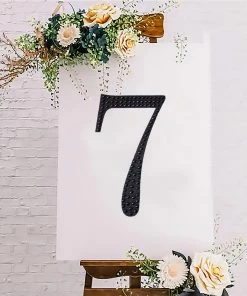 HIER_5150 8" Black Decorative Rhinestone Number Stickers DIY Crafts - 7 Chargers & Centerpieces 20 HIER_5150 8