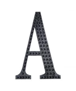 HIER_5150 8" Black Decorative Rhinestone Alphabet Letter Stickers DIY Crafts - A Chargers & Centerpieces 21 HIER_5150 8