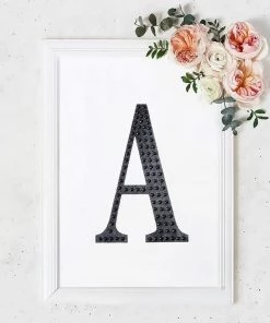 HIER_5150 8" Black Decorative Rhinestone Alphabet Letter Stickers DIY Crafts - A Chargers & Centerpieces