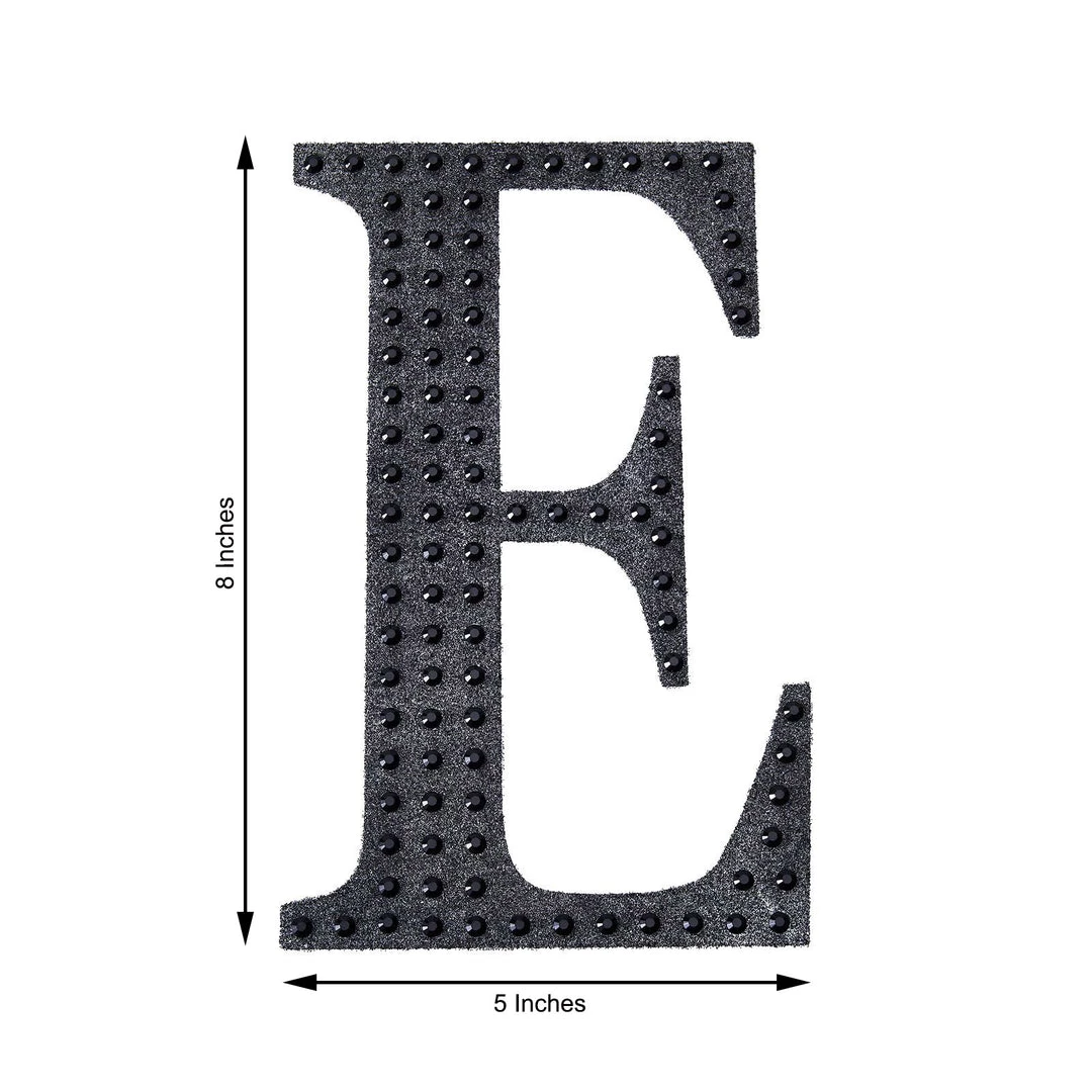 HIER_5150 Chargers & Centerpieces 8" Black Decorative Rhinestone Alphabet Letter Stickers DIY Crafts - E 3 HIER_5150 Chargers & Centerpieces 8" Black Decorative Rhinestone Alphabet Letter Stickers DIY Crafts - E