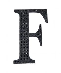 HIER_5150 8" Black Decorative Rhinestone Alphabet Letter Stickers DIY Crafts - F Chargers & Centerpieces 21 HIER_5150 8