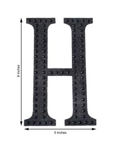 HIER_5150 8" Black Decorative Rhinestone Alphabet Letter Stickers DIY Crafts - H 13 HIER_5150 8