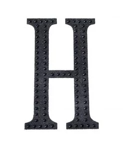 HIER_5150 8" Black Decorative Rhinestone Alphabet Letter Stickers DIY Crafts - H 21 HIER_5150 8