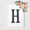 HIER_5150 8" Black Decorative Rhinestone Alphabet Letter Stickers DIY Crafts - H