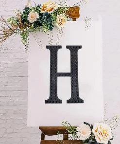 HIER_5150 8" Black Decorative Rhinestone Alphabet Letter Stickers DIY Crafts - H 20 HIER_5150 8
