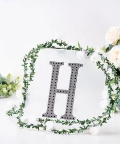 HIER_5150 8" Black Decorative Rhinestone Alphabet Letter Stickers DIY Crafts - H