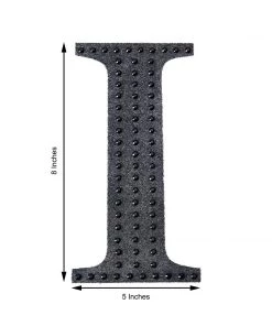HIER_5150 Chargers & Centerpieces 8" Black Decorative Rhinestone Alphabet Letter Stickers DIY Crafts - I 13 HIER_5150 Chargers & Centerpieces 8
