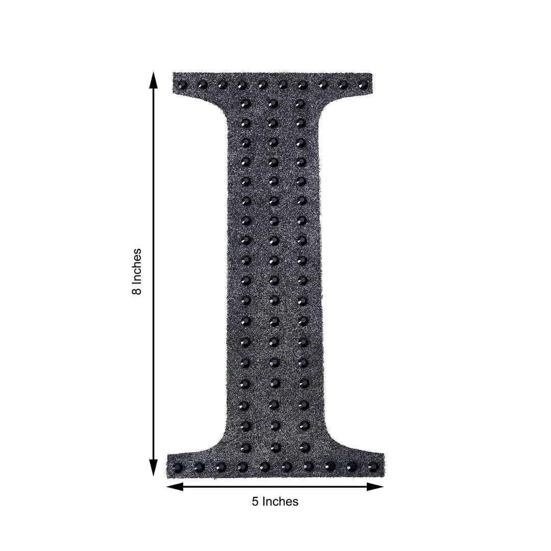 HIER_5150 Chargers & Centerpieces 8" Black Decorative Rhinestone Alphabet Letter Stickers DIY Crafts - I 3 HIER_5150 Chargers & Centerpieces 8" Black Decorative Rhinestone Alphabet Letter Stickers DIY Crafts - I