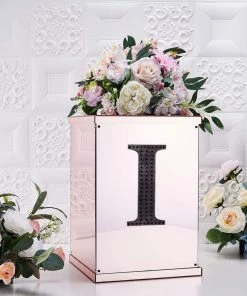 HIER_5150 Chargers & Centerpieces 8" Black Decorative Rhinestone Alphabet Letter Stickers DIY Crafts - I 16 HIER_5150 Chargers & Centerpieces 8