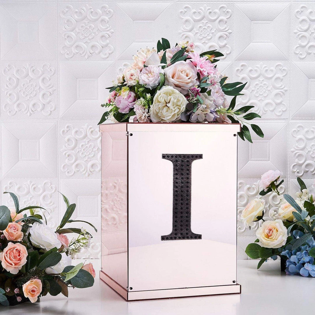 HIER_5150 Chargers & Centerpieces 8" Black Decorative Rhinestone Alphabet Letter Stickers DIY Crafts - I 6 HIER_5150 Chargers & Centerpieces 8" Black Decorative Rhinestone Alphabet Letter Stickers DIY Crafts - I