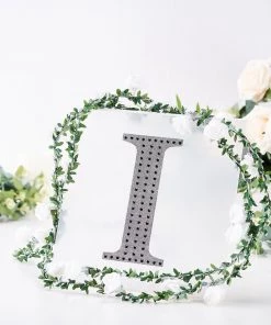 HIER_5150 Chargers & Centerpieces 8" Black Decorative Rhinestone Alphabet Letter Stickers DIY Crafts - I