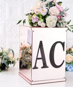 HIER_5150 8" Black Decorative Rhinestone Alphabet Letter Stickers DIY Crafts - J 17 HIER_5150 8