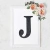 HIER_5150 8" Black Decorative Rhinestone Alphabet Letter Stickers DIY Crafts - J