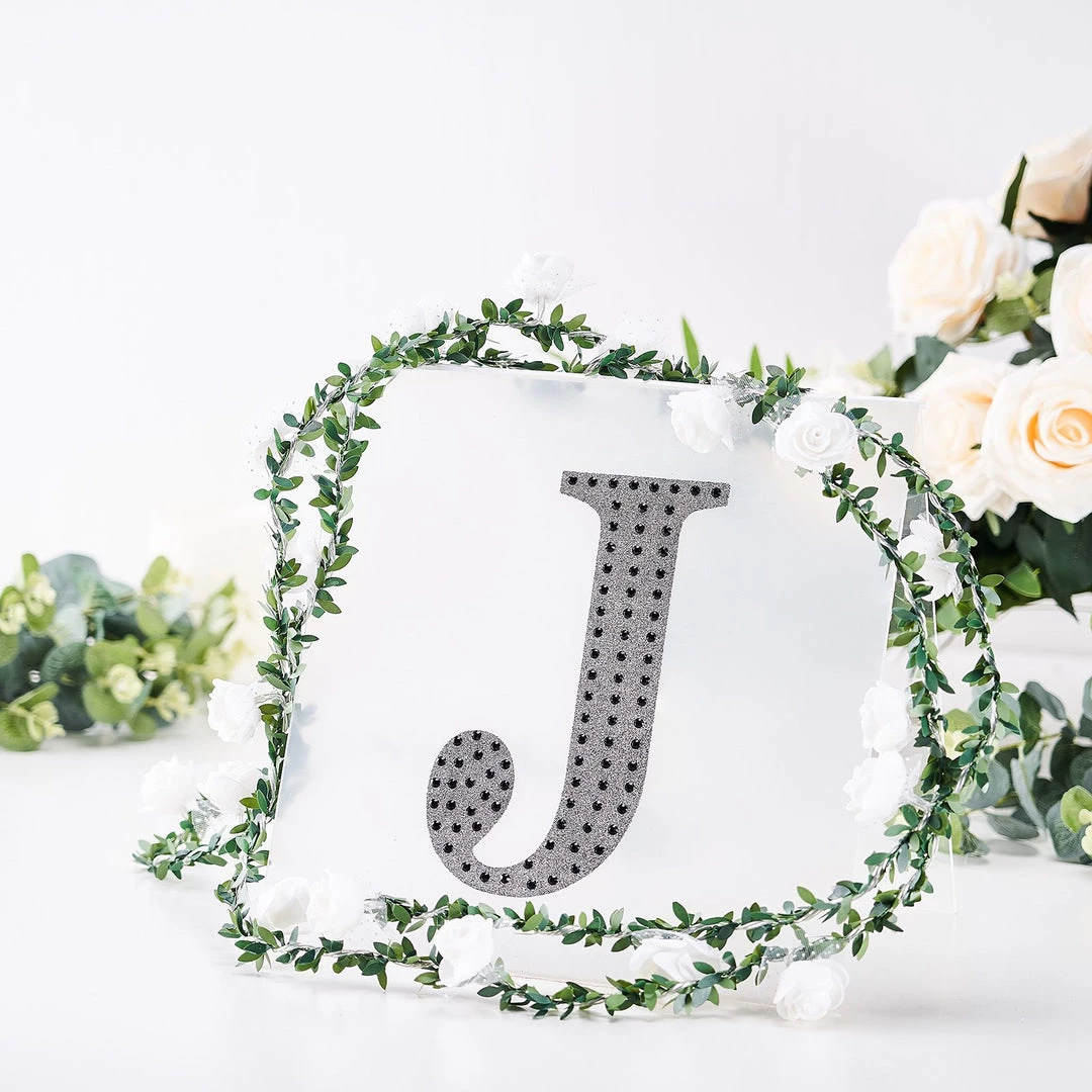 HIER_5150 8" Black Decorative Rhinestone Alphabet Letter Stickers DIY Crafts - J 2 HIER_5150 8" Black Decorative Rhinestone Alphabet Letter Stickers DIY Crafts - J