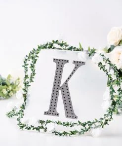 HIER_5150 Chargers & Centerpieces 8" Black Decorative Rhinestone Alphabet Letter Stickers DIY Crafts - K