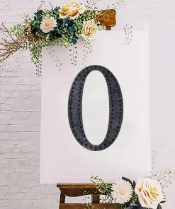 HIER_5150 Chargers & Centerpieces 8" Black Decorative Rhinestone Alphabet Letter Stickers DIY Crafts - O 20 HIER_5150 Chargers & Centerpieces 8