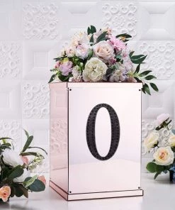 HIER_5150 Chargers & Centerpieces 8" Black Decorative Rhinestone Alphabet Letter Stickers DIY Crafts - O 16 HIER_5150 Chargers & Centerpieces 8