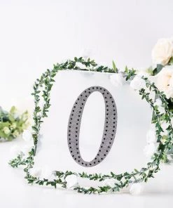 HIER_5150 Chargers & Centerpieces 8" Black Decorative Rhinestone Alphabet Letter Stickers DIY Crafts - O