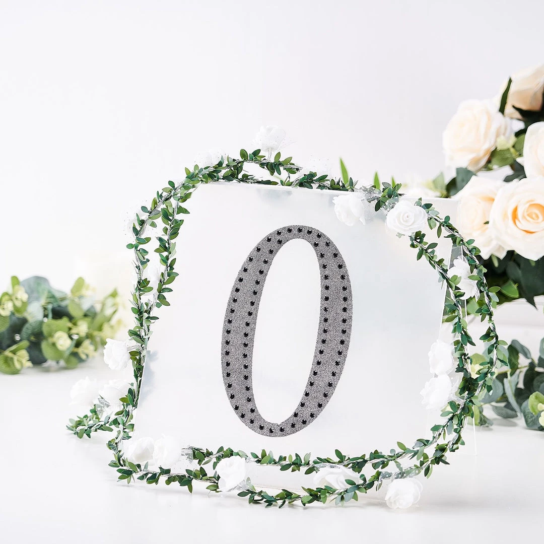 HIER_5150 Chargers & Centerpieces 8" Black Decorative Rhinestone Alphabet Letter Stickers DIY Crafts - O 2 HIER_5150 Chargers & Centerpieces 8" Black Decorative Rhinestone Alphabet Letter Stickers DIY Crafts - O