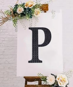 HIER_5150 8" Black Decorative Rhinestone Alphabet Letter Stickers DIY Crafts - P 20 HIER_5150 8