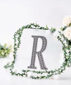 HIER_5150 Chargers & Centerpieces 8" Black Decorative Rhinestone Alphabet Letter Stickers DIY Crafts - R