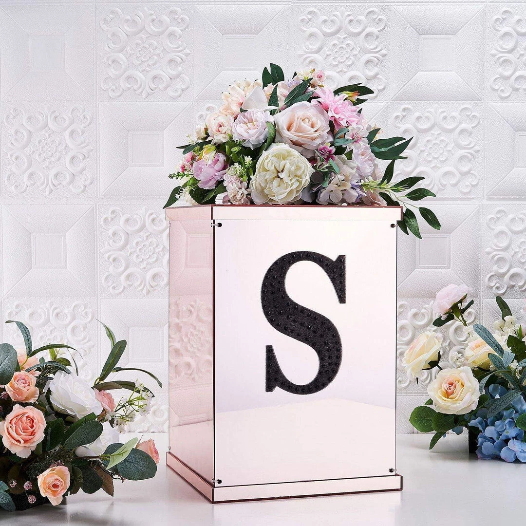 HIER_5150 8" Black Decorative Rhinestone Alphabet Letter Stickers DIY Crafts - S Chargers & Centerpieces 6 HIER_5150 8" Black Decorative Rhinestone Alphabet Letter Stickers DIY Crafts - S Chargers & Centerpieces