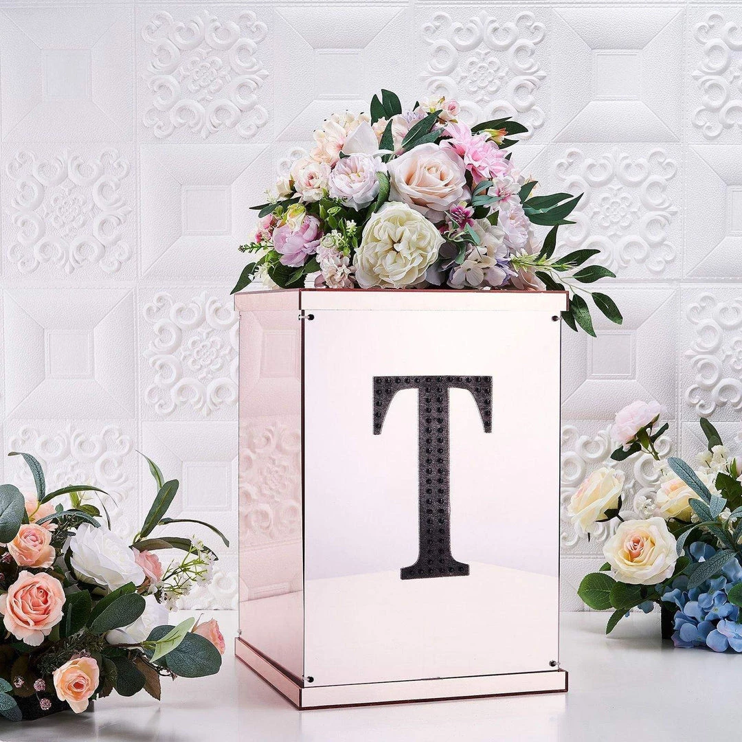 HIER_5150 8" Black Decorative Rhinestone Alphabet Letter Stickers DIY Crafts - T Chargers & Centerpieces 6 HIER_5150 8" Black Decorative Rhinestone Alphabet Letter Stickers DIY Crafts - T Chargers & Centerpieces