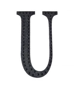 HIER_5150 8" Black Decorative Rhinestone Alphabet Letter Stickers DIY Crafts - U 21 HIER_5150 8