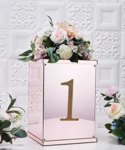 HIER_5150 8" Gold Decorative Rhinestone Number Stickers DIY Crafts - 1 16 HIER_5150 8