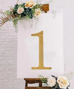 HIER_5150 8" Gold Decorative Rhinestone Number Stickers DIY Crafts - 1 20 HIER_5150 8