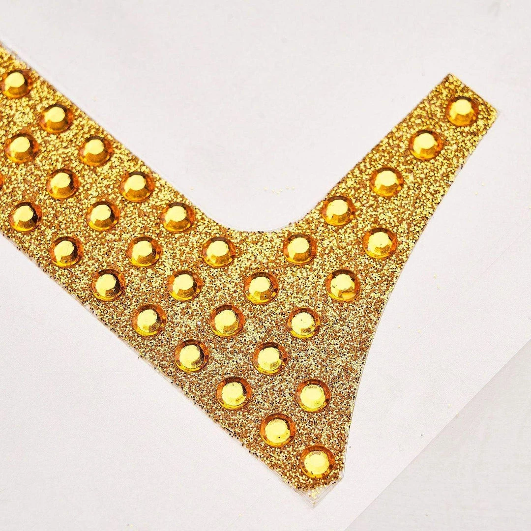 HIER_5150 8" Gold Decorative Rhinestone Number Stickers DIY Crafts - 2 Chargers & Centerpieces 8 HIER_5150 8" Gold Decorative Rhinestone Number Stickers DIY Crafts - 2 Chargers & Centerpieces