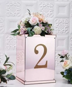 HIER_5150 8" Gold Decorative Rhinestone Number Stickers DIY Crafts - 2 Chargers & Centerpieces 16 HIER_5150 8