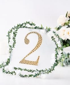 HIER_5150 8" Gold Decorative Rhinestone Number Stickers DIY Crafts - 2 Chargers & Centerpieces