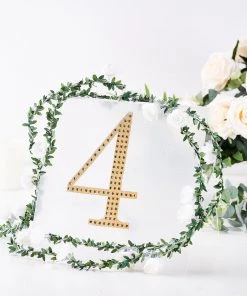 HIER_5150 8" Gold Decorative Rhinestone Number Stickers DIY Crafts - 4