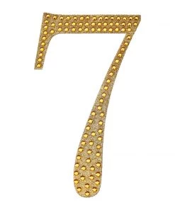 HIER_5150 8" Gold Decorative Rhinestone Number Stickers DIY Crafts - 7 Chargers & Centerpieces 21 HIER_5150 8