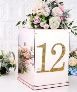 HIER_5150 8" Gold Decorative Rhinestone Number Stickers DIY Crafts - 7 Chargers & Centerpieces 17 HIER_5150 8