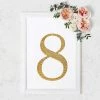 HIER_5150 8" Gold Decorative Rhinestone Number Stickers DIY Crafts - 8 Chargers & Centerpieces
