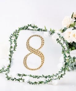 HIER_5150 8" Gold Decorative Rhinestone Number Stickers DIY Crafts - 8 Chargers & Centerpieces