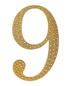 HIER_5150 Chargers & Centerpieces 8" Gold Decorative Rhinestone Number Stickers DIY Crafts - 9 21 HIER_5150 Chargers & Centerpieces 8