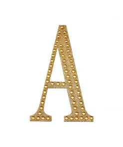 HIER_5150 8" Gold Decorative Rhinestone Alphabet Letter Stickers DIY Crafts - A 21 HIER_5150 8