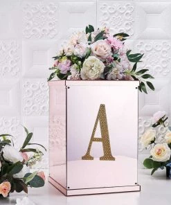 HIER_5150 8" Gold Decorative Rhinestone Alphabet Letter Stickers DIY Crafts - A 16 HIER_5150 8