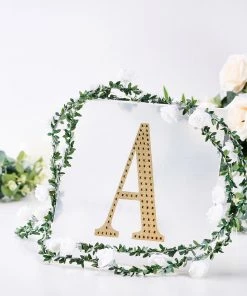 HIER_5150 8" Gold Decorative Rhinestone Alphabet Letter Stickers DIY Crafts - A