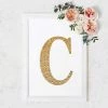 HIER_5150 8" Gold Decorative Rhinestone Alphabet Letter Stickers DIY Crafts - C
