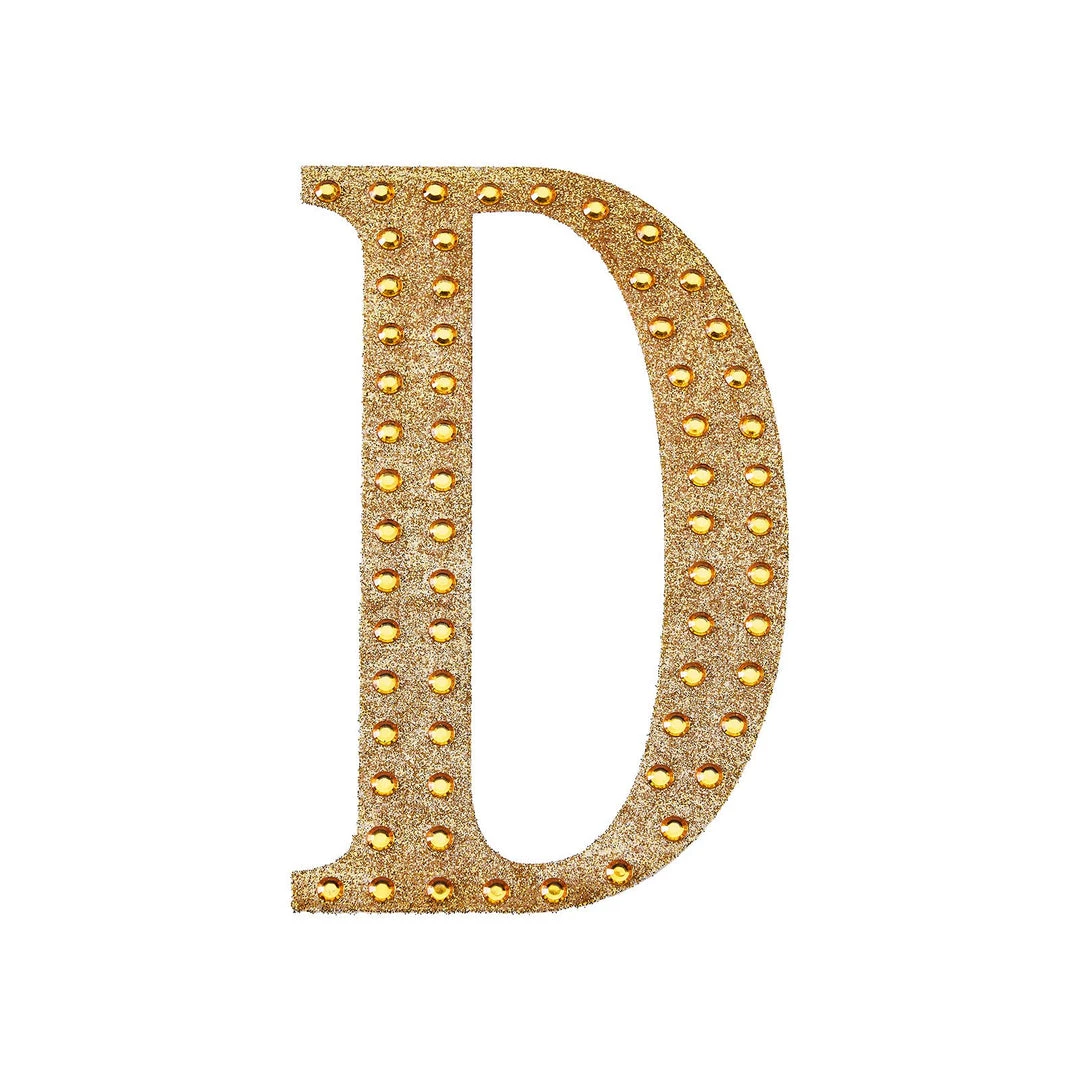HIER_5150 8" Gold Decorative Rhinestone Alphabet Letter Stickers DIY Crafts - D 11 HIER_5150 8" Gold Decorative Rhinestone Alphabet Letter Stickers DIY Crafts - D